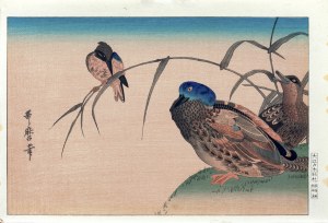 Kitagawa Utamaro (1753-1806), Kingfisher and Ducks, from the series: Verses Matched with Countless Birds, published by Oedo Mokuhansha, Tokyo/Japan, Showa period, after 1960.