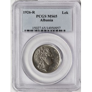 Albania, Zog I, 1 Lek 1926, Rome