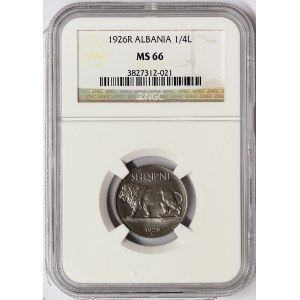 Albania, Zog I, 1/4 Leku 1926, Rome