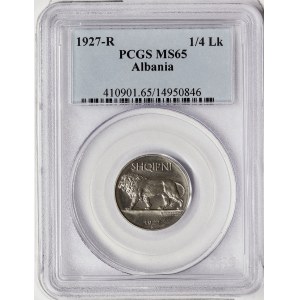 Albania, Zog I, 1/4 Leku 1927, Rome