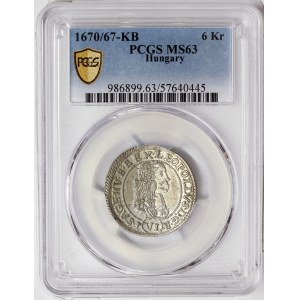 Austria, Leopold I, 6 Kreuzer 1670/67, Kremnitz