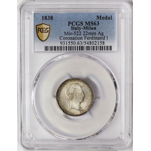 Austria, Ferdinand I, Medal of the weight of 1 Lira 1838