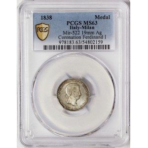 Austria, Ferdinand I, Medal of the weight of 1/2 Lira 1838