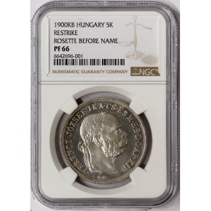 Austria, Franz Joseph I, 5 Korona (Restrike) 1900, Kremnitz