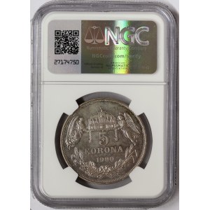 Austria, Franz Joseph I, 5 Korona (Restrike) 1900, Kremnitz