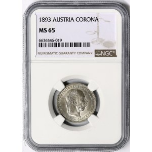 Austria, Franz Joseph I, 1 Corona 1893, Vienna