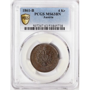 Austria, Franz Joseph I, 4 Kreuzer 1861, Kremnitz