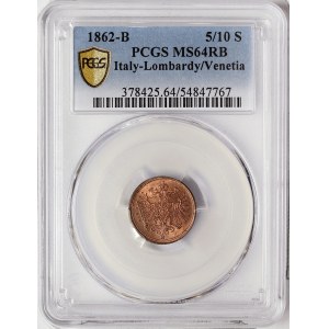 Austria, Lombardy-Venetia, Franz Joseph I, 5/10 Soldo 1862, Kremnitz