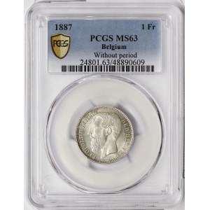 Belgium, Leopold II, 1 Franc 1887