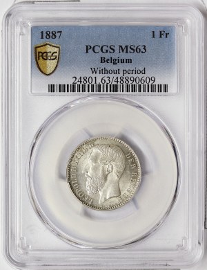 Belgien, Leopold II, 1 Franc 1887