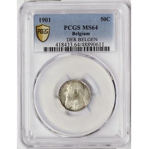 Belgium, Leopold II, 50 Centimes 1901