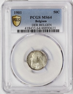 Belgien, Leopold II., 50 Centimes 1901