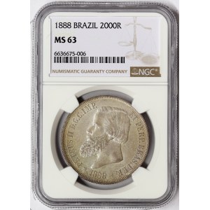 Brazil, Pedro II, 2000 Reis 1888