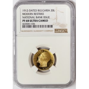 Bulgaria, Ferdinand I, 20 Leva (Restrike) 1912