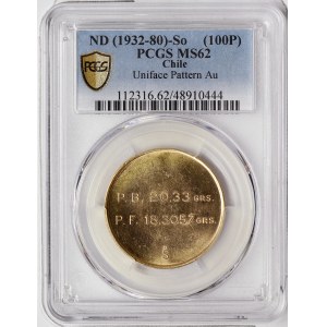 Chile, 100 Pesos (Uniface Pattern) n.d. (1932-80), Santiago