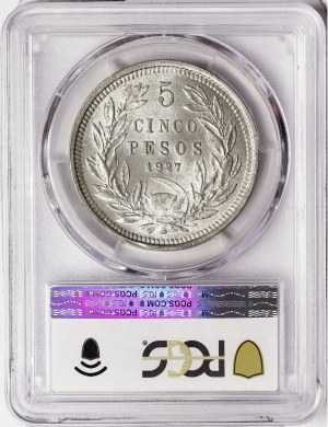 Chile, 5 Pesos 1927, Santiago
