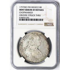 China, Chopmarked - Mexico - Charles IV, 8 Reales 1797, Mexico City