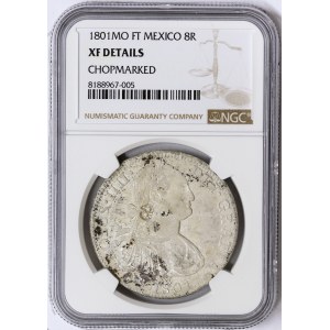 China, Chopmarked - Mexico - Charles IV, 8 Reales 1801, Mexico City