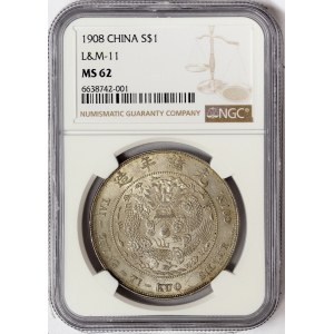 China, Empire, 1 Dollar 1908, Tientsin