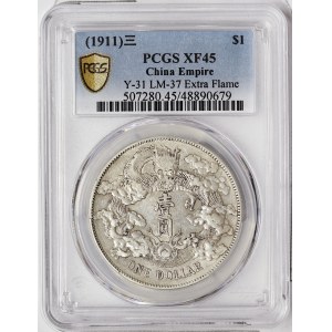 China, Empire, 1 Dollar 1911, Tientsin