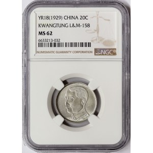 China, Kwangtung, 20 Cents 1929