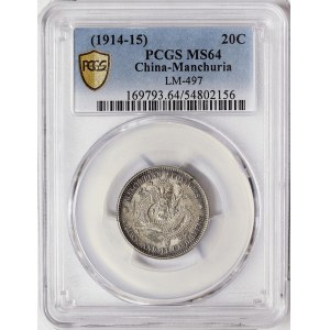 China, Manchuria, 20 Cents 1914-15