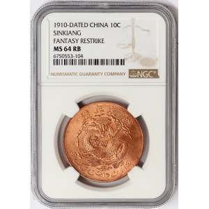 China, Sinkiang, 10 Cash 1910