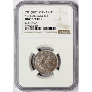 China, Yunnan, 20 Cents 1932