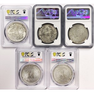 China, Lot 5 pcs. 1 Dollar 1914, 1927