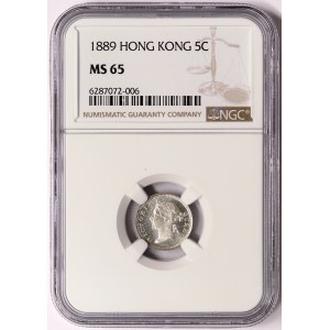 China, Hong Kong, 5 Cents 1889