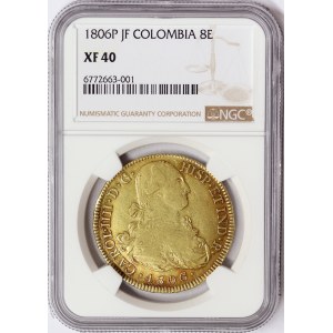 Colombia, Charles IV, 8 Escudos 1806, P Popayan