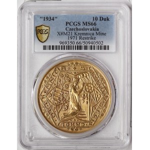 Czechoslovakia, 10 Ducats 1934 (1971)