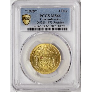 Czechoslovakia, 4 Ducats 1928 (1973)