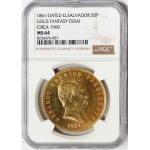 El Salvador, 20 Pesos (Essai) 1861 (1960 ca.)