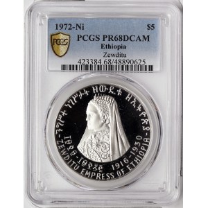 Ethiopia, Haile Selassie, 5 Dollars 1972