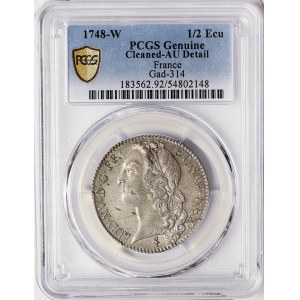 France, Louis XVI, 1/2 Ecu aux branches d'olivier 1748, W Lille