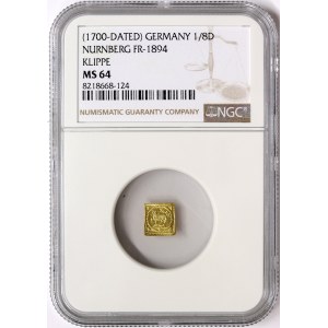 Germany, Nürnberg, 1/8 Dukat Klippe 1700