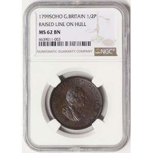 Great Britain, George III, 1/2 Penny 1799, Soho