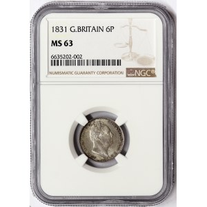 Great Britain, William IV, 6 Pence 1831, London