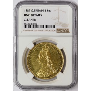 Great Britain, Victoria, 5 Sovereign 1887, London