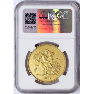 Great Britain, Edward VII, 5 Sovereign 1902, London