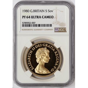 Great Britain, Elizabeth II, 5 Sovereign 1980, London