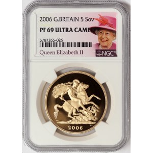 Great Britain, Elizabeth II, 5 Sovereign 2006, London