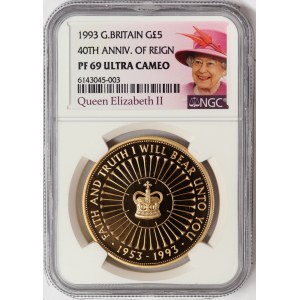 Great Britain, Elizabeth II, 5 Pounds 1993, London