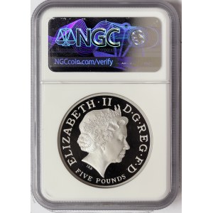 Great Britain, Elizabeth II, 5 Pounds (Platinum Piedfort) 2008, London