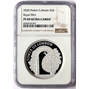 Great Britain, Elizabeth II, 5 Pounds (Piefort) 2020, London