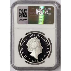 Great Britain, Elizabeth II, 2 Pounds Gandhi 2021, London