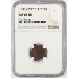 Greece, Othon I, Lepton 1833