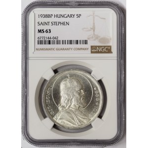 Hungary, 5 Pengo 1938, Budapest