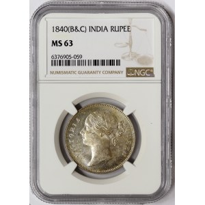 India, Victoria, 1 Rupee 1840